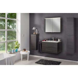 Fackelmann Bad-Hängeschrank B.Perfekt Dark Oak, 30,5 cm, im Badezimmer Ambiente.