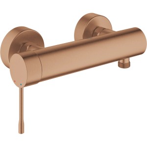 Grohe Essence Einhand-Brausebatterie in gebürstetem Warm Sunset für die Wandmontage.