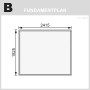 Fundamentplan Karibu Holz-Gartenhaus Sitten, Maße 2415 x 1825 mm.