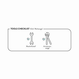 Symbolbild: Maulschlüssel und Armaturenzange für die Montage der Duscharmatur.