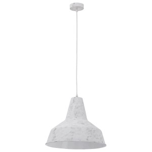 Weiße Eglo Pendelleuchte im Vintage-Stil mit gekalkter Optik. Ideal für Wohn- und Esszimmer.