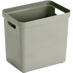 Grüne Sunware Sigma Home Aufbewahrungsbox, 25 l, mit Griffen. Ideal zum Verstauen und Ordnen.