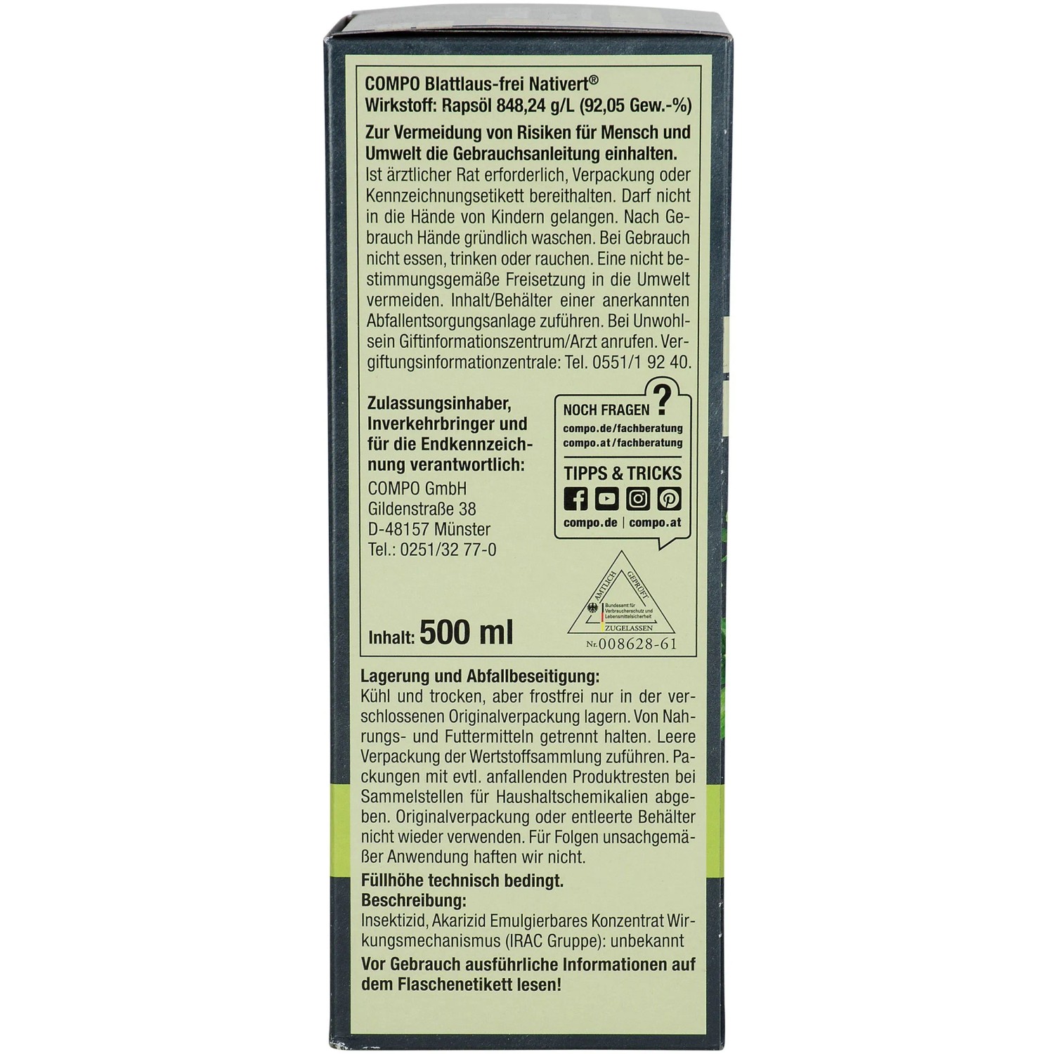 Compo Nativert Blattlaus-frei 500 ml Bio kaufen bei OBI