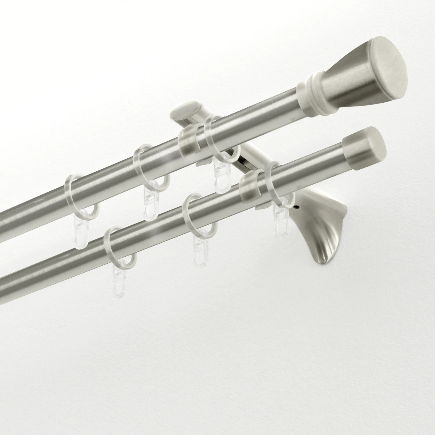 Gardinia Chicago Gardinenringe, 10er-Pack, Edelstahl-Optik, für Stangen Ø 20 mm.