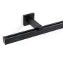 Schwarze 1-Lauf Gardinenschiene Cube mit Wandhalterung. Stabile Innenlauf-Vorhangstange für Dekoartikel.