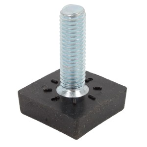 Stellschraube M8, 25x25 mm, für Rohre, mit Stahlgewinde und Kunststofffuß.