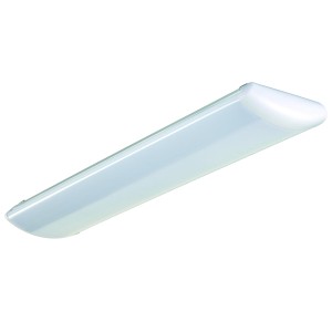 Weiße T8 Wannenleuchte mit opaler Abdeckung, 2x18W, 66,5cm Länge. Deckenleuchte für Feuchträume.