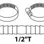Kirchhoff Schlauchverbinder aus Messing 13mm (1/2) mit zwei Schlauchklemmen für sichere Schlauchverbindungen.
