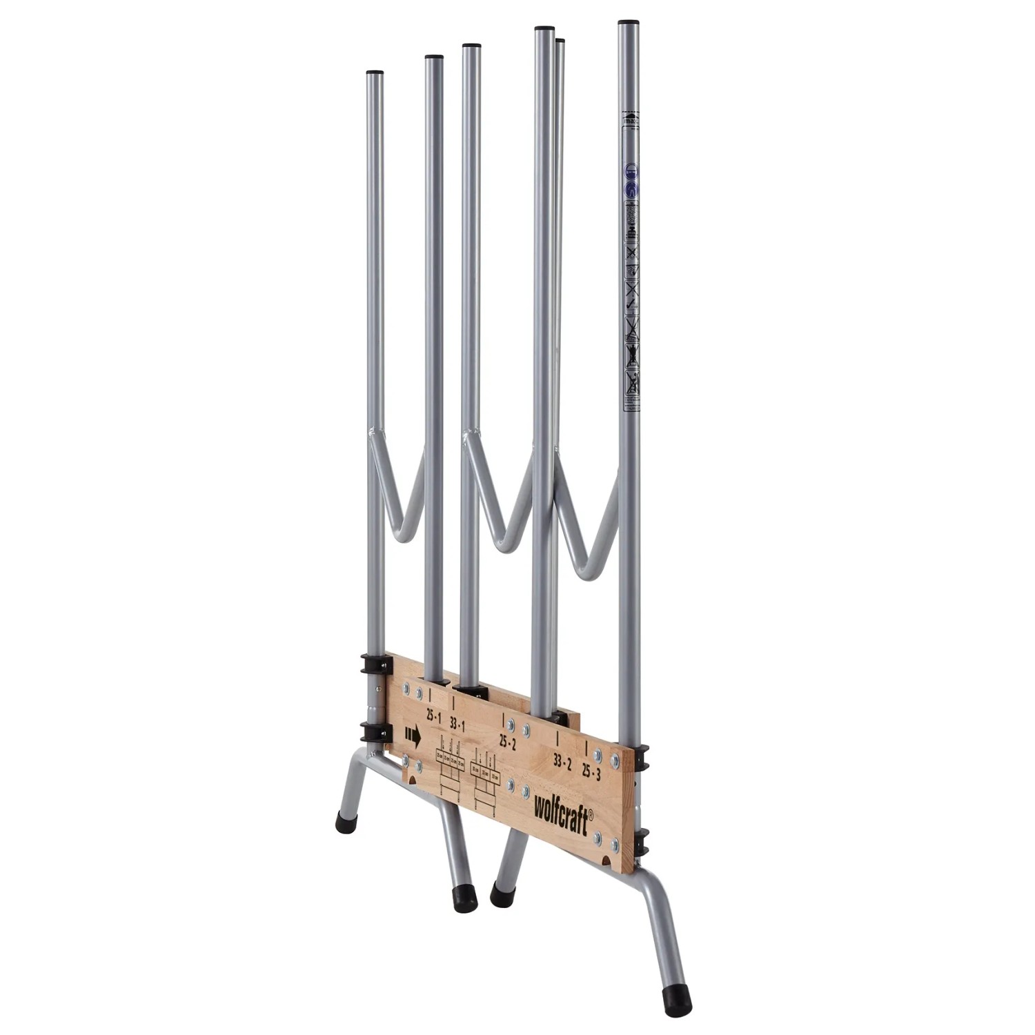wolfcraft Sägebock, klappbar, mit Holzauflage und Auswurfsicherung für sicheres Sägen.