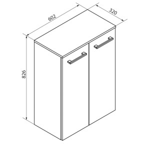 Fackelmann Badmöbel Doppel-Midischrank B.Round 60 cm Weiß