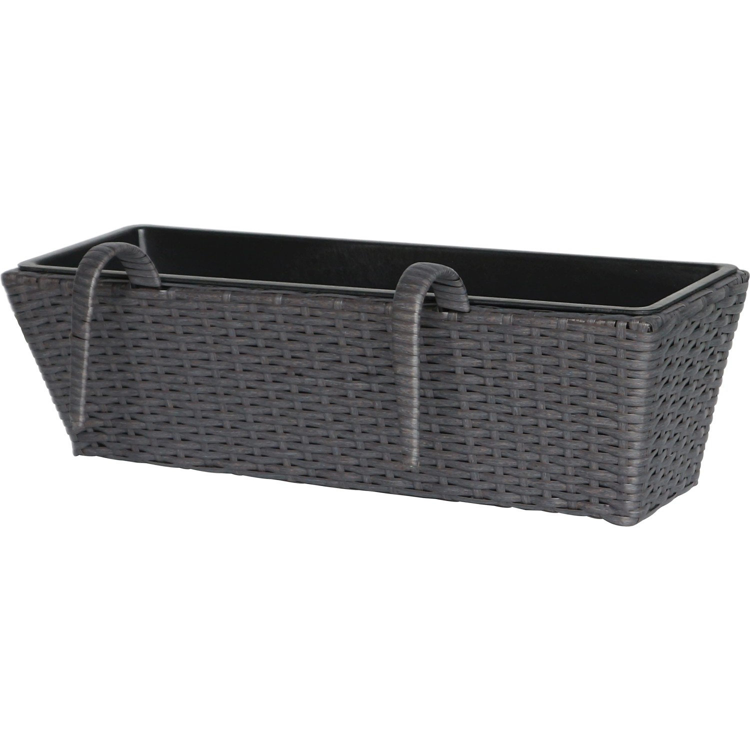 Balkonkasten Polyrattan Anthrazit-Schwarz 60 cm x 28 cm x 22 cm kaufen bei  OBI
