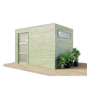 Alpholz Gartenhaus QBS Flachdach Imprägniert 300 cm x 210 cm