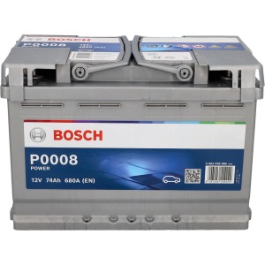 Bosch PowerLine SLI 74Ah Autobatterie für zuverlässige Startleistung im Auto.