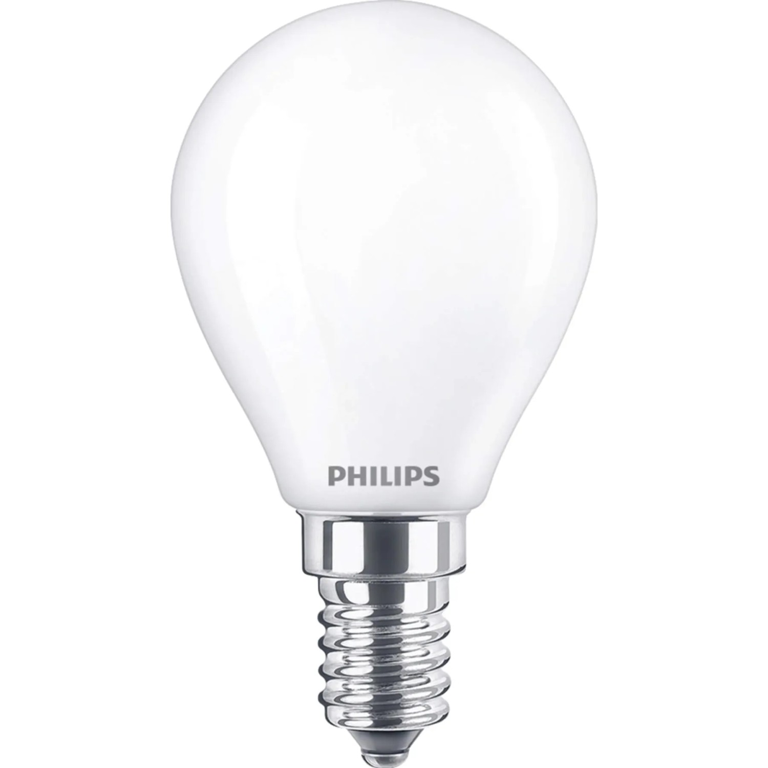 Philips LED-Leuchtmittel E14, Tropfenform, 4,3W, warmweißes Licht.