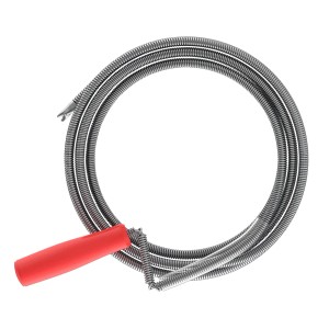 Kirchhoff Rohrreinigungsspirale aus Edelstahl, 6 mm x 3 m, mit rotem Griff. Zur Beseitigung von Rohrverstopfungen.