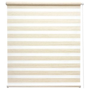 Sol Royal Doppelrollo SolDecor DL2 55x150cm Leinen, beige-weiß gestreift für Fenster.