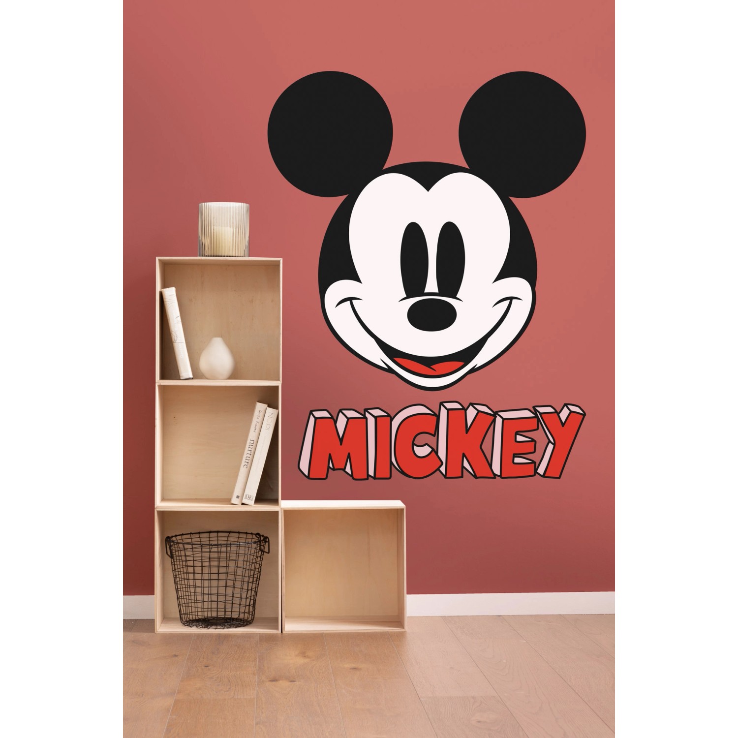 Selbstklebende Mickey Mouse Fototapete für Kinderzimmer, 127x200 cm.