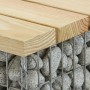 Gabionenbank mit Douglasienholz-Sitzfläche, Steinfüllung im Drahtkorb. Ideal für Garten & Terrasse.