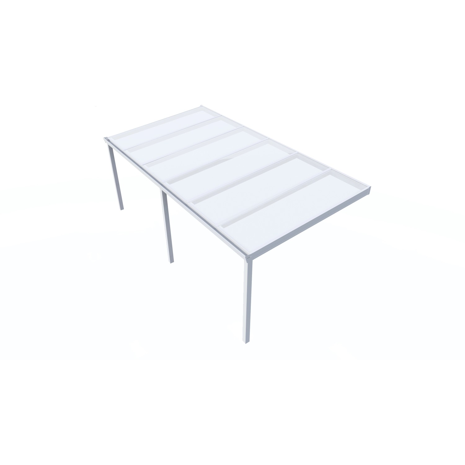 Weiße Terrassenüberdachung Professional, 600x300 cm, mit PC Opal Dach für Terrasse & Garten.