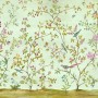 Komar Vliesfototapete Oiseaux du Paradis mit floralem Muster und Vögeln.