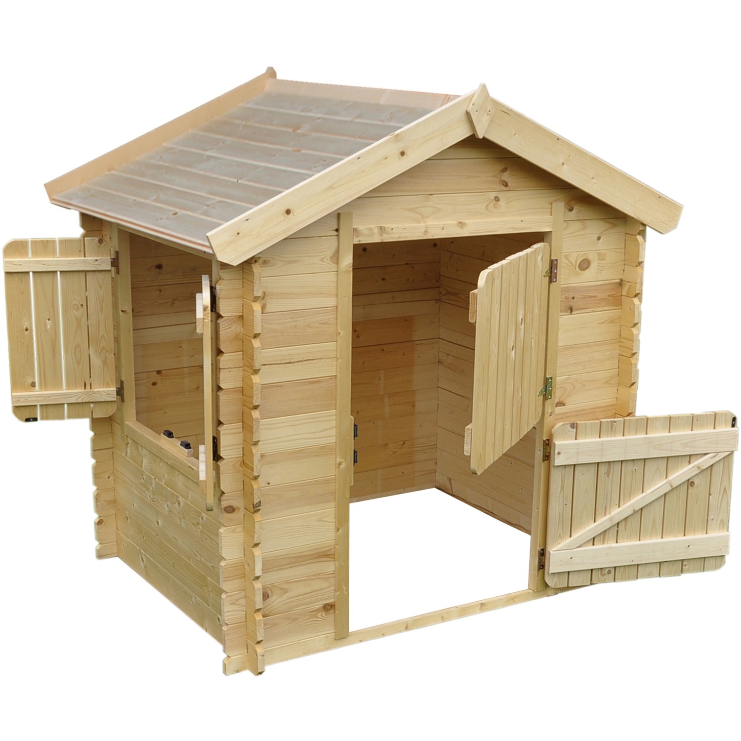 Timbela Kinderspielhaus Holz M5161 1,1 m² ohne Boden im klassischen