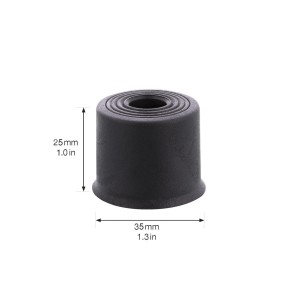 Schwarzer Wagner Türstopper Vulkano aus Gummi, 35x25mm, für Boden oder Wand.