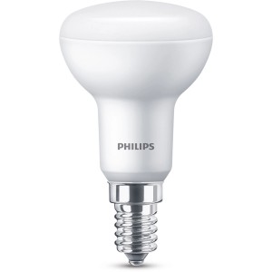 Philips LED-Lampe E14 Reflektor R50, 6W, 640lm, 8,6x5cm. Weißes Leuchtmittel mit E14-Sockel.
