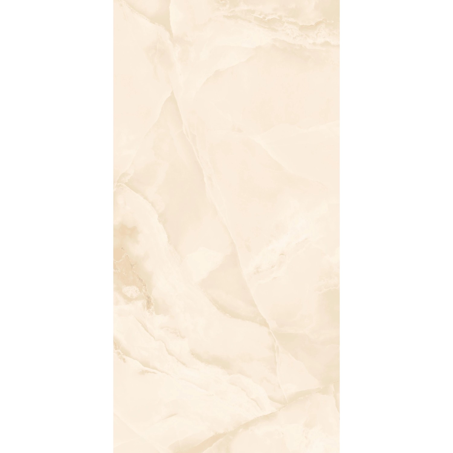 Beige Feinsteinzeug Bodenfliese Opus premium, glasiert und poliert, 60x120 cm, mit Naturstein-Optik.