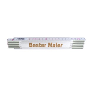 Stabila Zollstock mit Lasergravur 'Bester Maler', 2 Meter, aus Buchenholz.