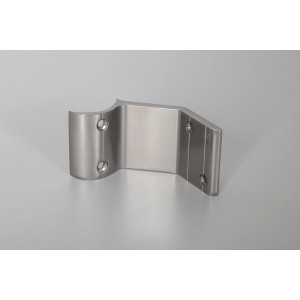 2er Set Handlaufkonsole aus Aluminium für 52 mm Holzhandlauf zur Wandmontage.