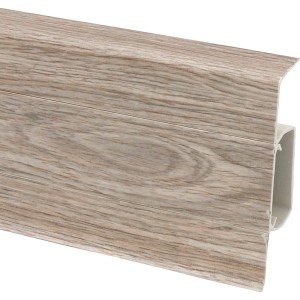 Kabelkanalleiste Cubica 60 sk Kiefer, Kunststoff Sockelleiste mit integriertem Kabelkanal.