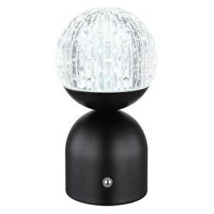 Globo LED-Tischleuchte Julsy, schwarz matt, 20 cm, mit Kristall-Effekt.