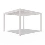 Elektrische Aluminium Pergola Deluxe in Sand, 3,6x4m, mit verstellbarem Lamellendach und integrierter LED.