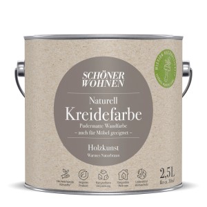 Schöner Wohnen Naturell Kreidefarbe Holzkunst 2,5l im Eimer, pudermatte Wandfarbe in warmem Naturbraun.