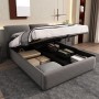 okwish Polsterbett 140x200cm mit 3 Schubladen Schlafzimmer Grau ohne Matratze_4
