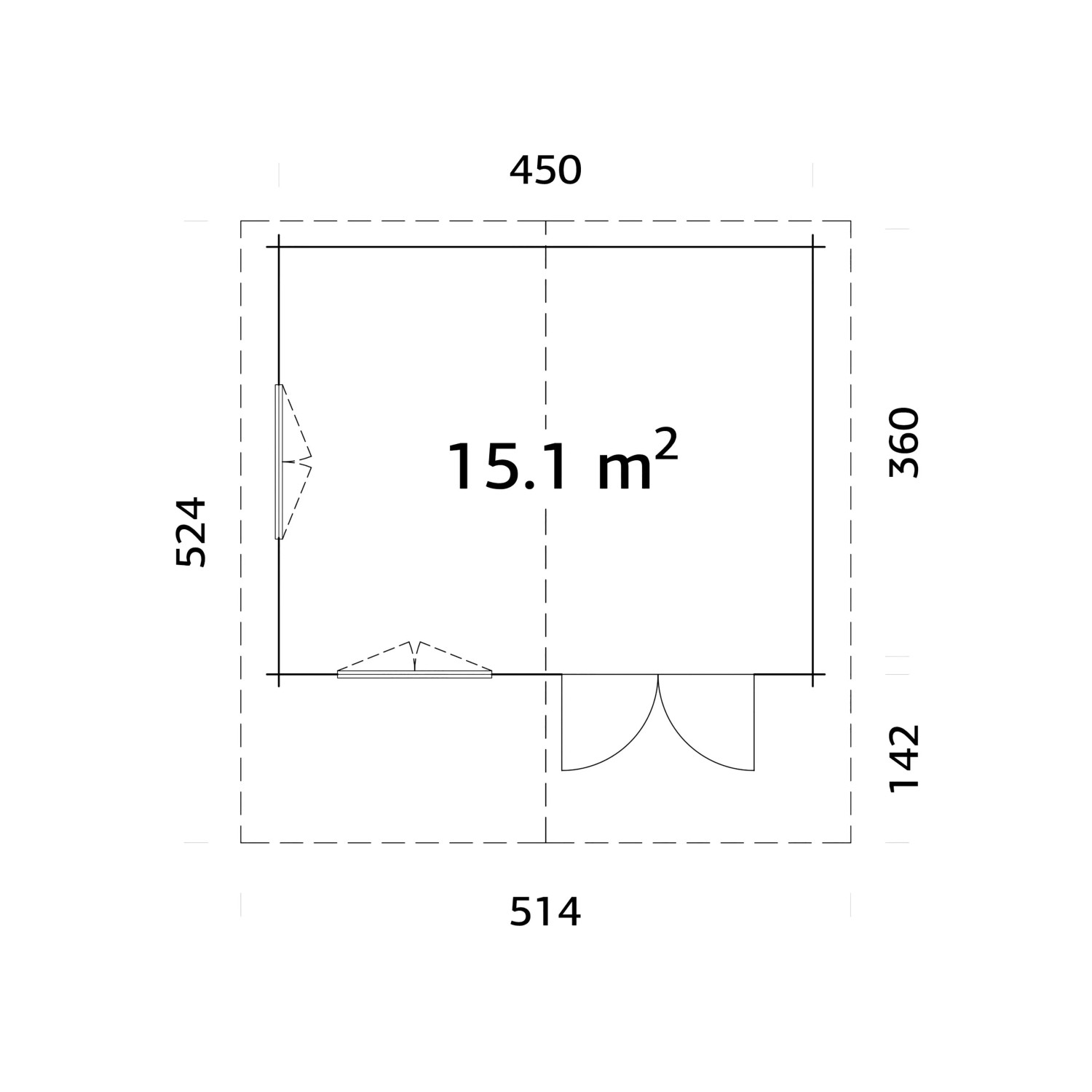Palmako Gartenhaus Helena 450 x 360 cm Lackiert Dunkelgrau-Weiß FSC®_5