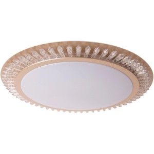 Runde LED-Deckenleuchte Madison (48 cm) in Gold mit dekorativen, geschliffenen Facetten.