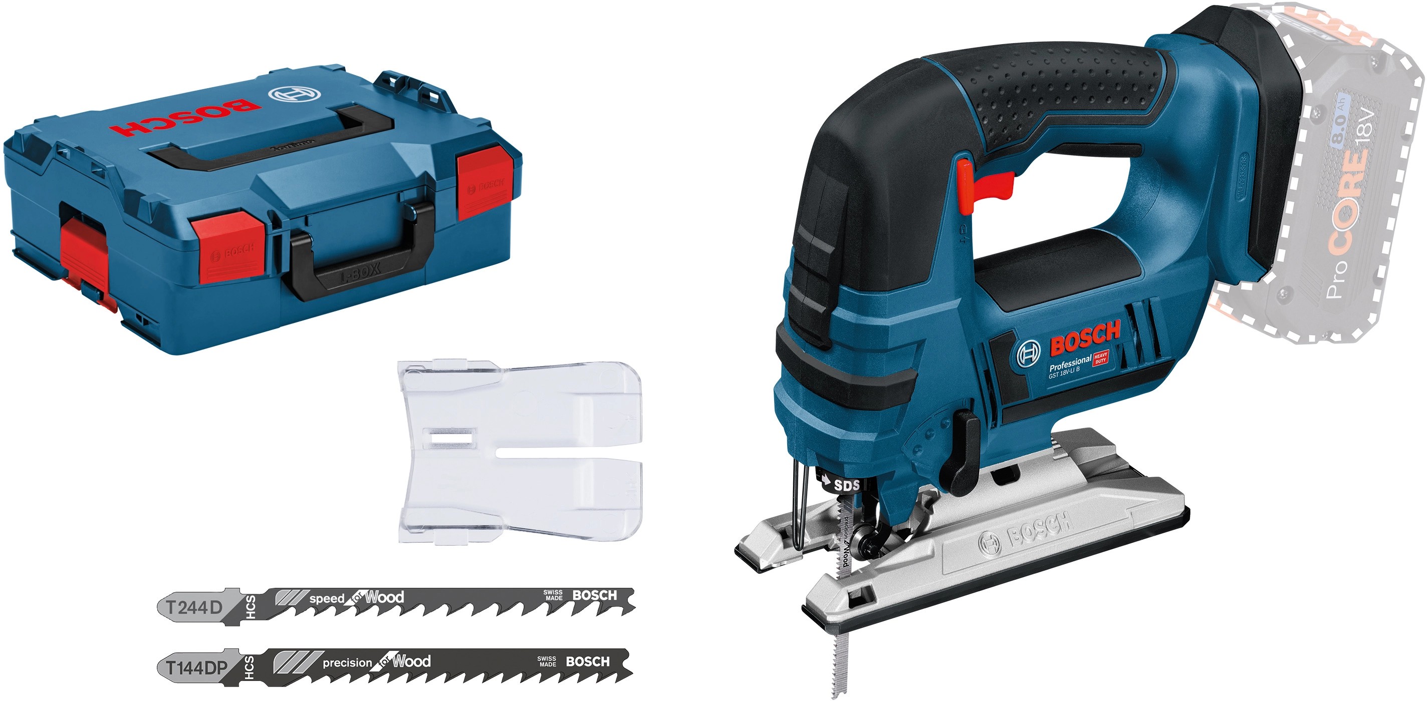 Bosch Professional Akku-Stichsäge GST 18 V Li Solo in L-Boxx mit ...