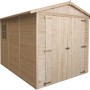 TIMBELA Holzgarage M105, 6 m², mit Fenster, unbehandeltes Holz, ohne Boden.