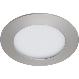 Runde Briloner LED-Einbauleuchte in Nickel matt, 12 cm Durchmesser.