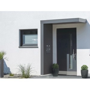 Gutta Rechteckvordach BS PLUS 160 Seite L Briefkasten Anth. Klingel Sprechanlage