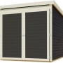 Karibu Fahrradgarage Terragrau: Fahrradbox aus Fichte mit Doppeltür und Sicherheitsüberfalle.