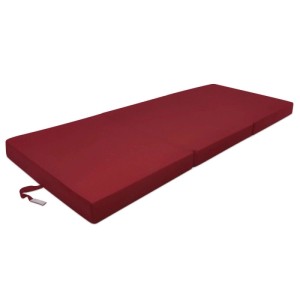 Beautissu Campix Klappmatratze, 190x60x7cm, dunkelrot. Ideal als Gästebett oder Reisematratze.