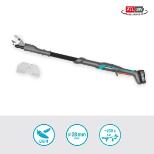 Gardena Akku-Baumschere EasyCut 110/18V, Hochentaster mit Akku und Ladegerät.