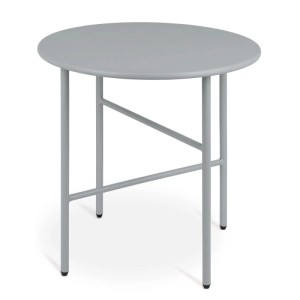 Bomoe Finn Beistelltisch, grau, Ø 53cm, aus Metall. Gartentisch für Balkon und Garten.