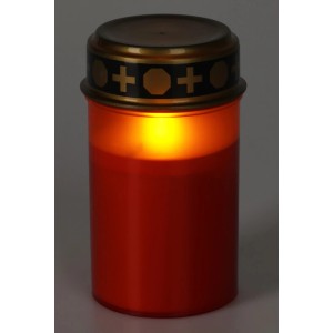 Rotes LED-Grablicht, 6,5x12cm, mit flackerndem Licht für eine würdevolle Atmosphäre.