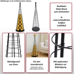 Silberfarbener Deko-Baum aus Metall, 115 cm, für Weihnachtsdekoration. Schmückbarer Baum für Innenräume.