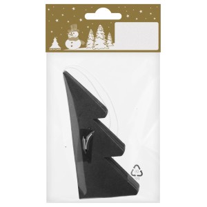 Weihnachtsdekoration Tanne aus Papier zum Auffalten Schwarz