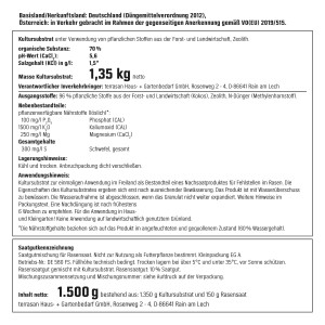 Verpackung OBI 3 in 1 Rasenlückendicht Plus 1,5 kg für die Rasenreparatur.