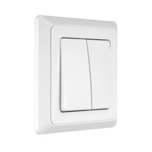 REV Ritter Serienschalter PrimaLuxe, weiß, mit Rahmen. Schalter für Innenräume.